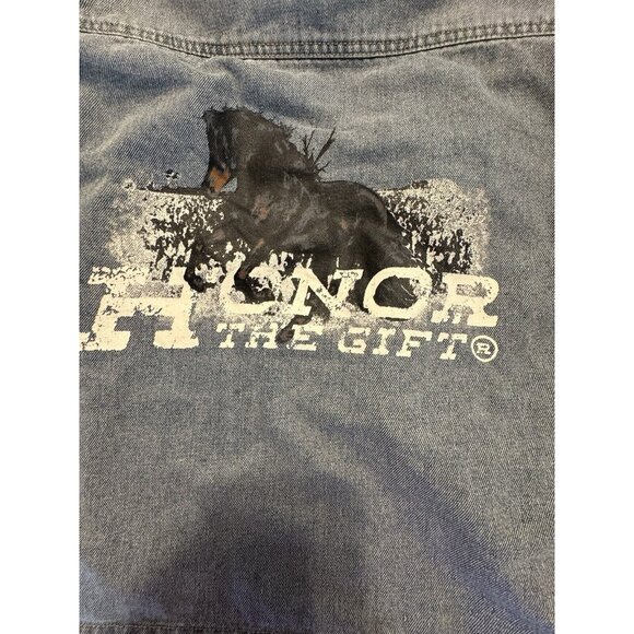 Honor The Gift Jean Stallion Work Horse Chore Jacket Sz 10 streetwear oversized - Picture 12 of 12